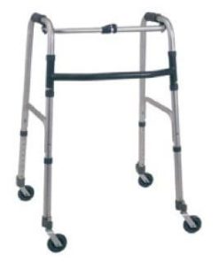 Deambulatore fisso pieghevole con ruote piroettanti Termigea